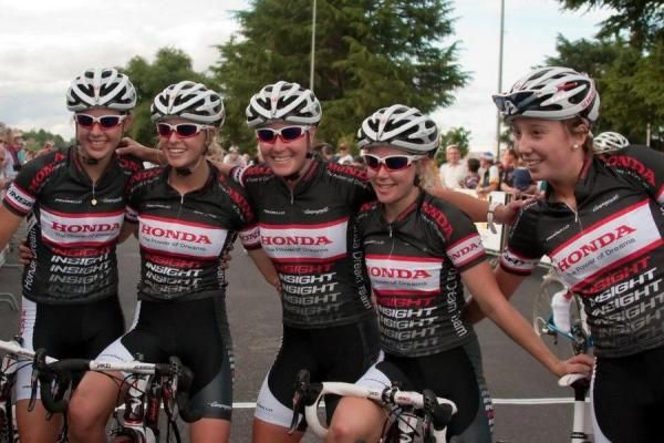 The successful Honda Dream Team pose after Rochelle Gilmore's win.