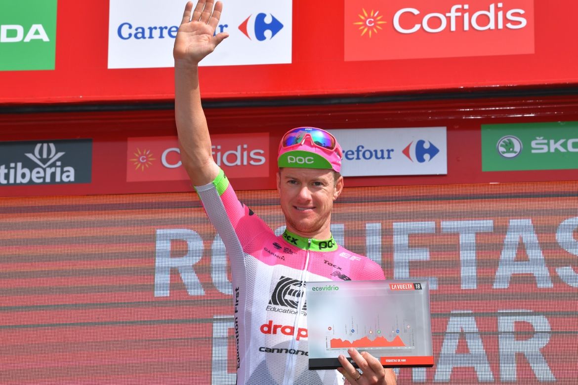 Simon Clarke on the podium