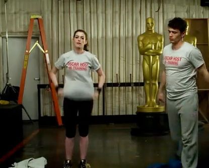 Anne Hathaway James Franco - WATCH! James Franco and Anne Hathaway's hilarious Oscar trailer - Oscars - Academy Awards - Oscars Trailer - Celebrity News - Marie Claire - Marie Claire UK