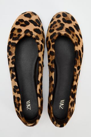 Animal Print Leather Ballerinas