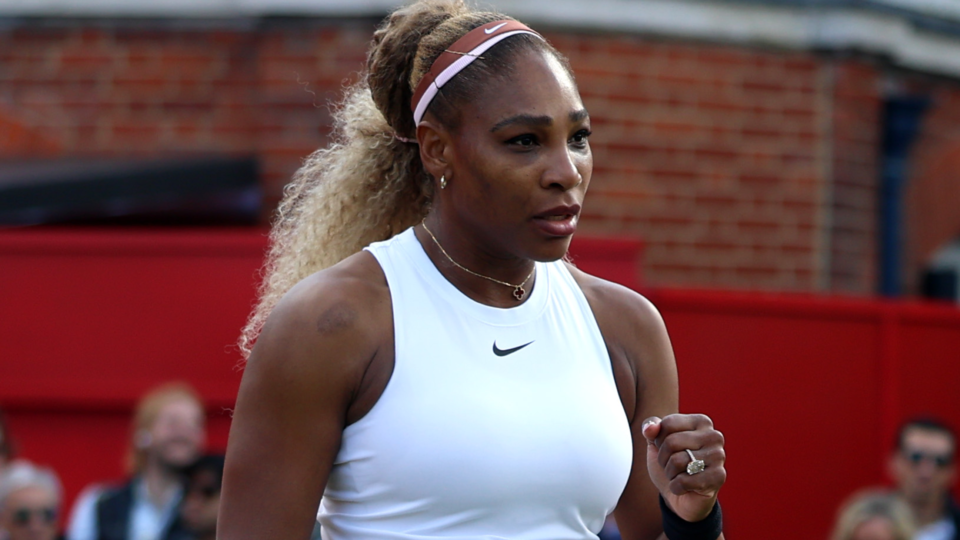 Serena Williams played at the HSBC WTA tennis Championships in London, wearing the peony pink color trend