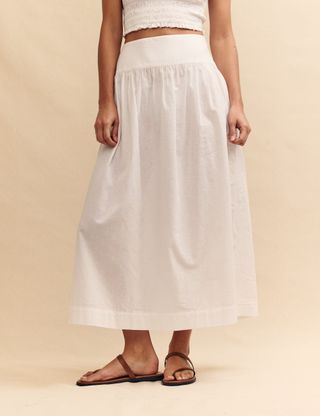 White Drop Waist Mallory Maxi Skirt