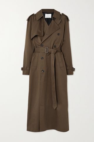 Belted Double-Breasted Cotton-Gabardine Trench Coat