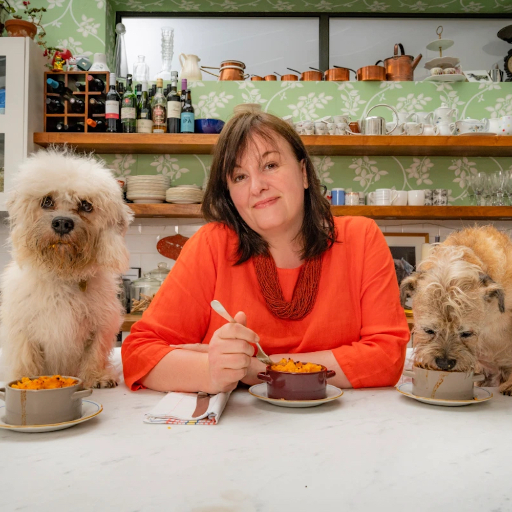 Debora Robertson food writer with dogs
