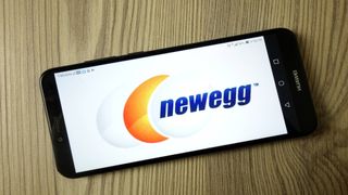 Newegg logo on smartphone