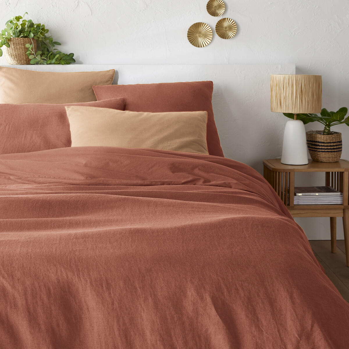 La Redoute, Annaba Two-Sided Washed Linen &amp;amp; Cotton Duvet Cover - Double
