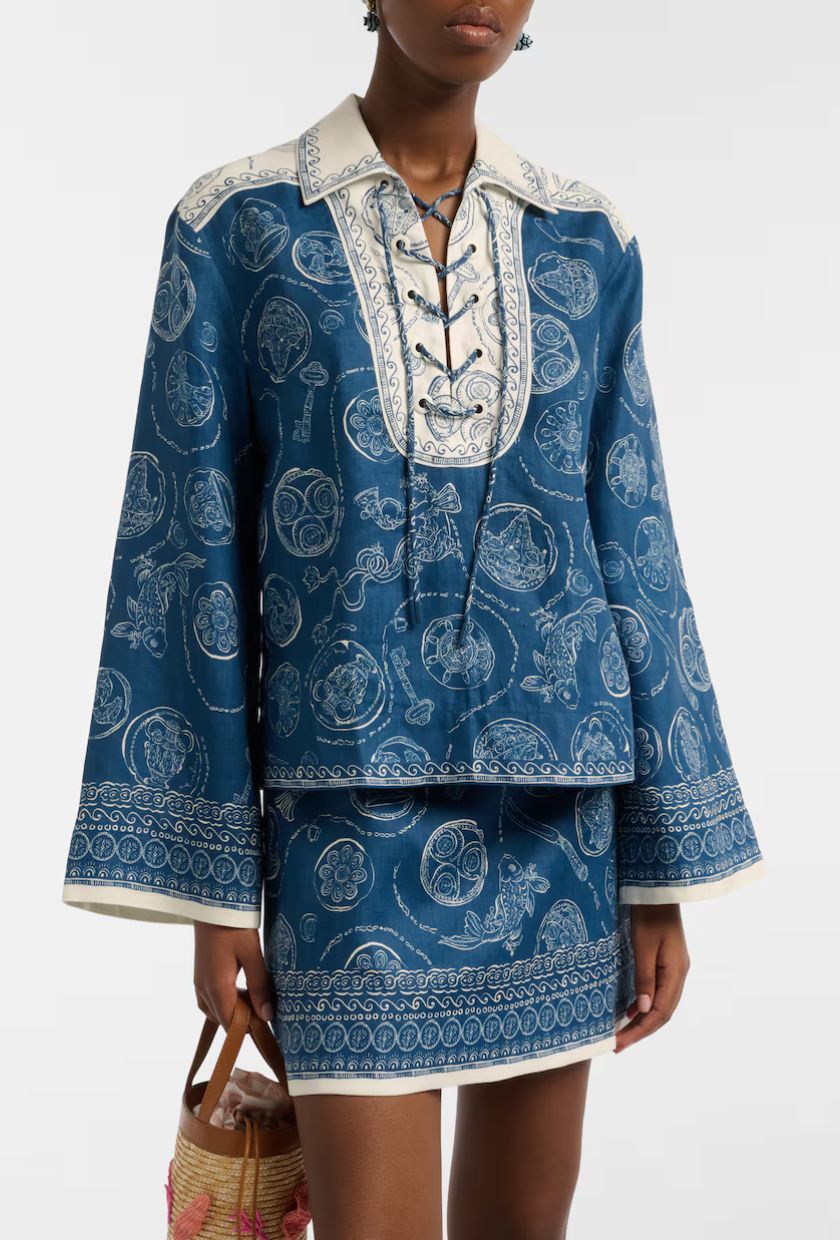 Alémais, Lucky printed linen blouse