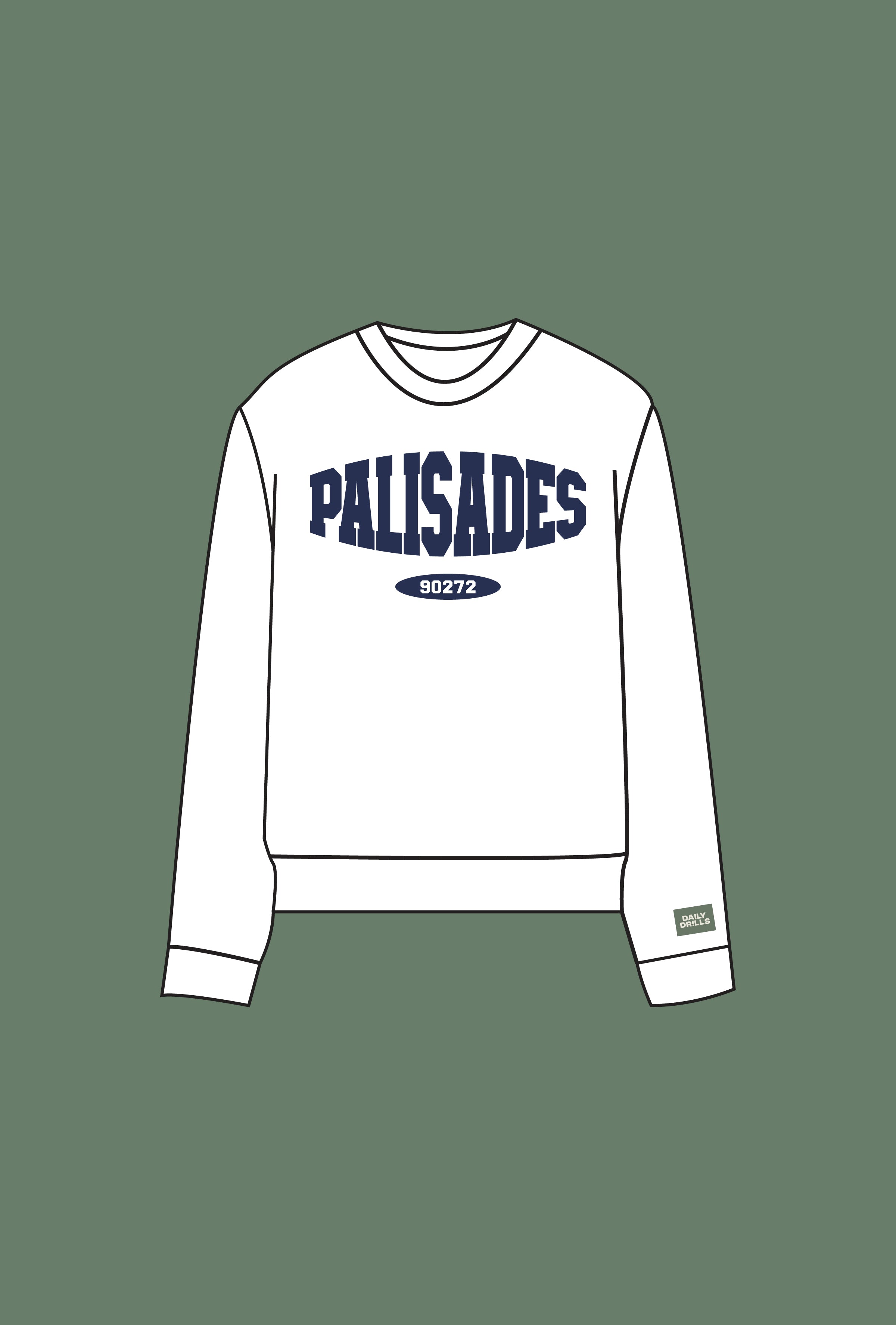 Unisex Oversized Palisades Crew - Raw White