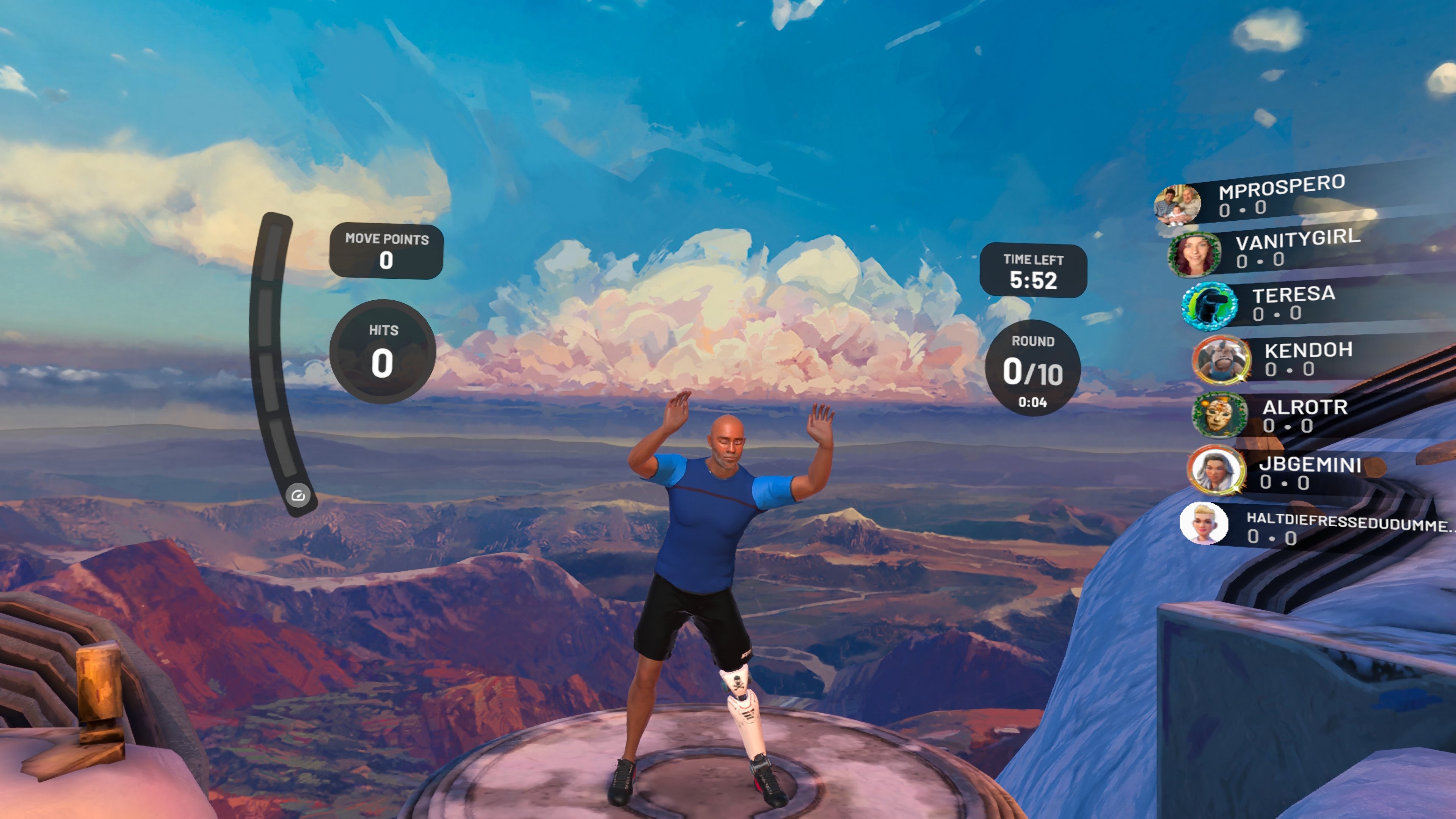 A screen of one of the FitXR workouts