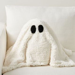 A white ghost pillow from Pottery Barn