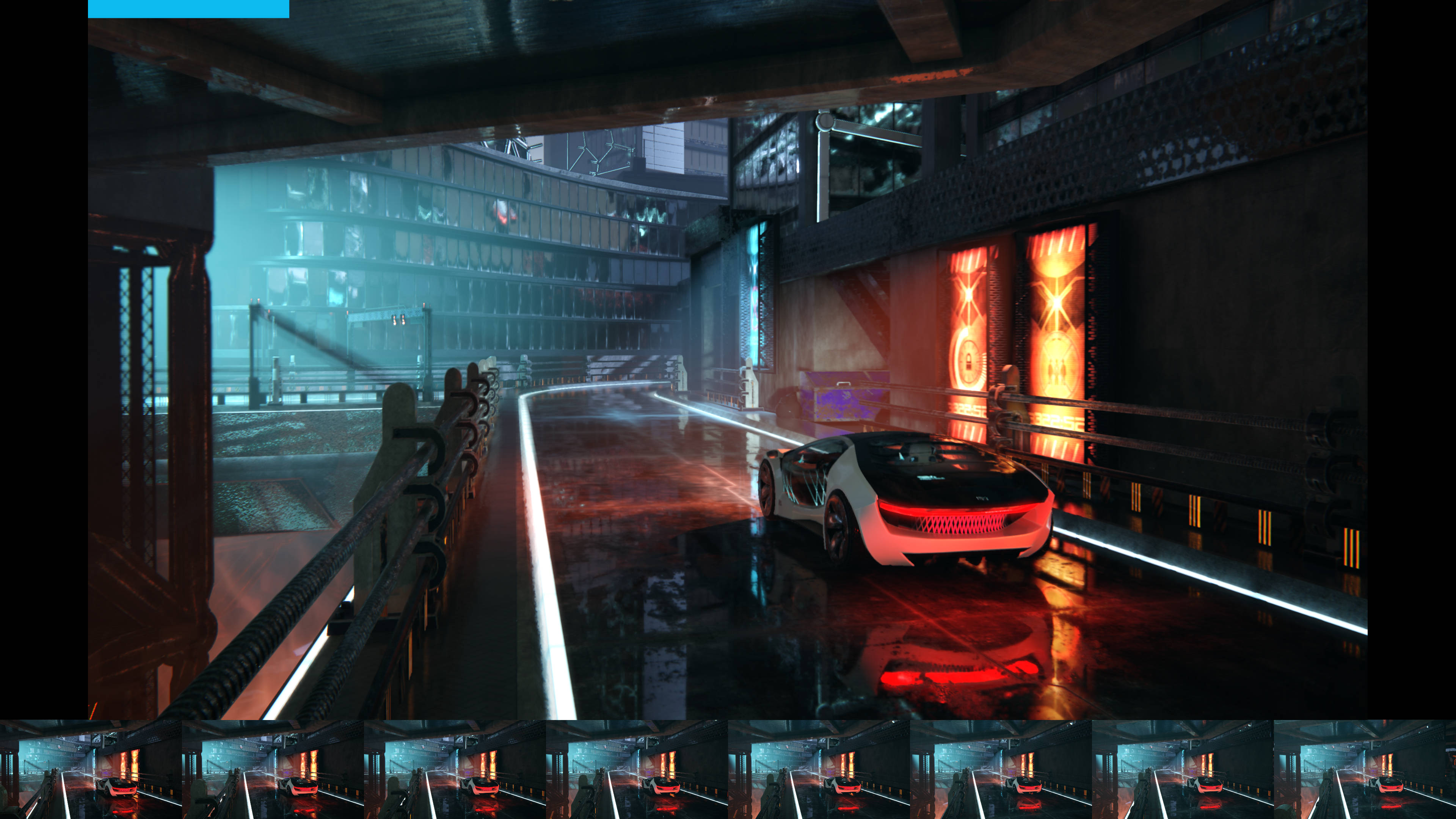 A screenshot of the Ultra test in GPUScore's Breaking Limit ray tracing benchmark tool