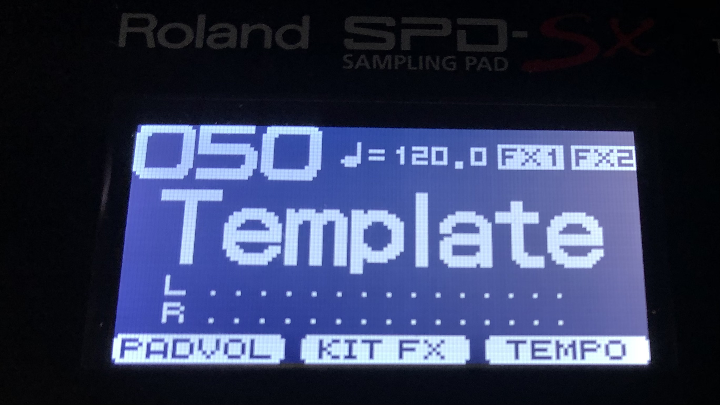 Roland SPD-SX menu