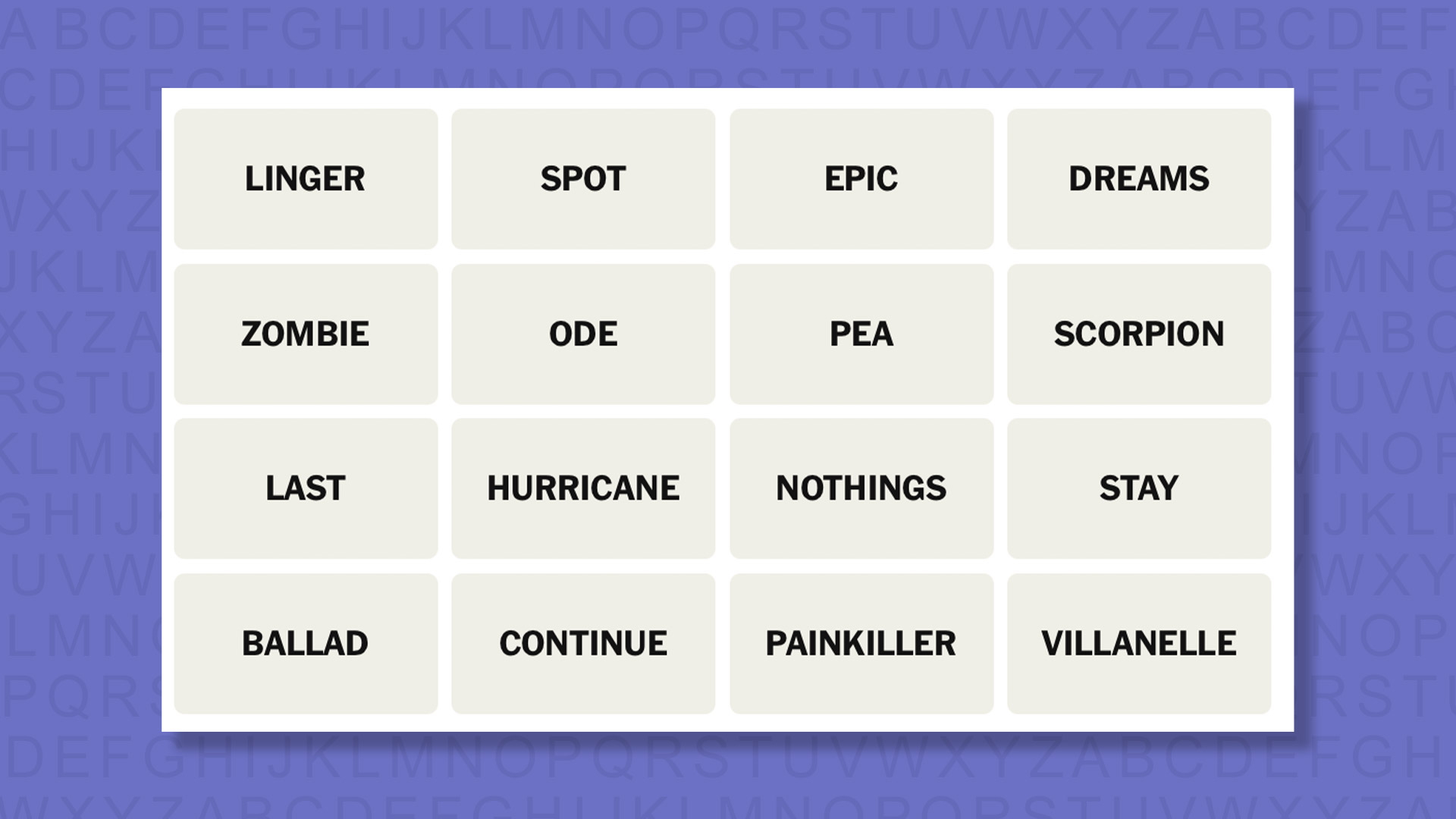NYT Connections hints for game 1119 on a purple background