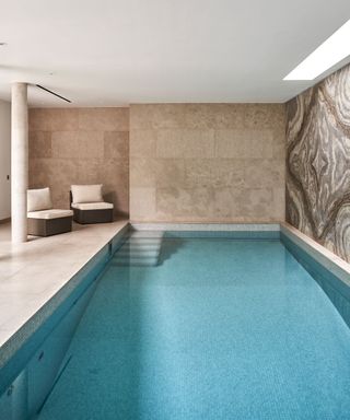 Indoor swimming pool with tiled walls