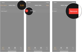 Tap Edit, tap - button, tap Remove