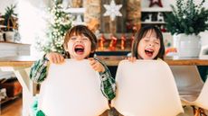 Christmas jokes illustrated by Kids laughing at Christmas