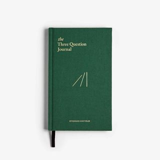 The Three Question Journal in forest green