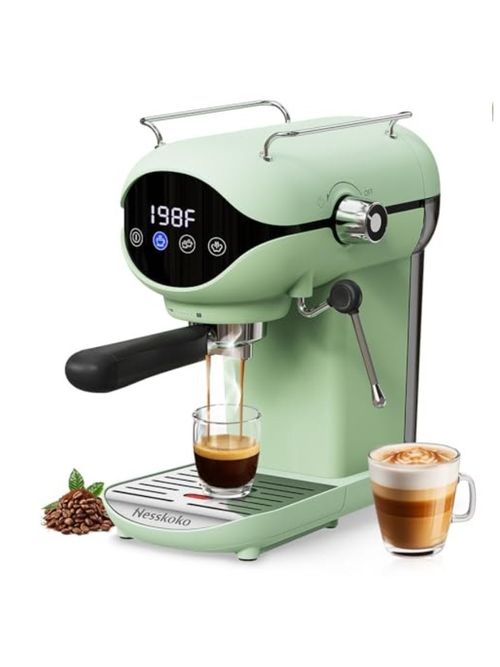Nesskoko 20 Bar Espresso Machine, Compact Espresso Maker With Milk Frother