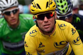 Mark Cavendish (Dimension Data) in the yellow jersey