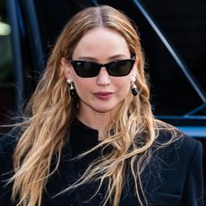 NEW YORK, NEW YORK - NOVEMBER 06: Jennifer Lawrence is seen in Midtown on November 06, 2025 in New York City. 