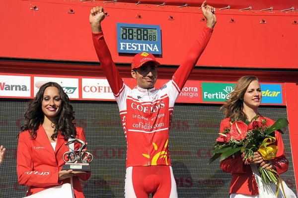 Stage winner David Moncoutie (Cofidis) on the podium.