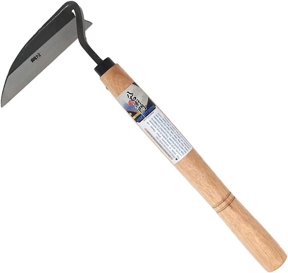 Hachiemon Japanese Weeding Hand Hoe Gardening Weed Remover Tool - Sturdy and Easy to Use