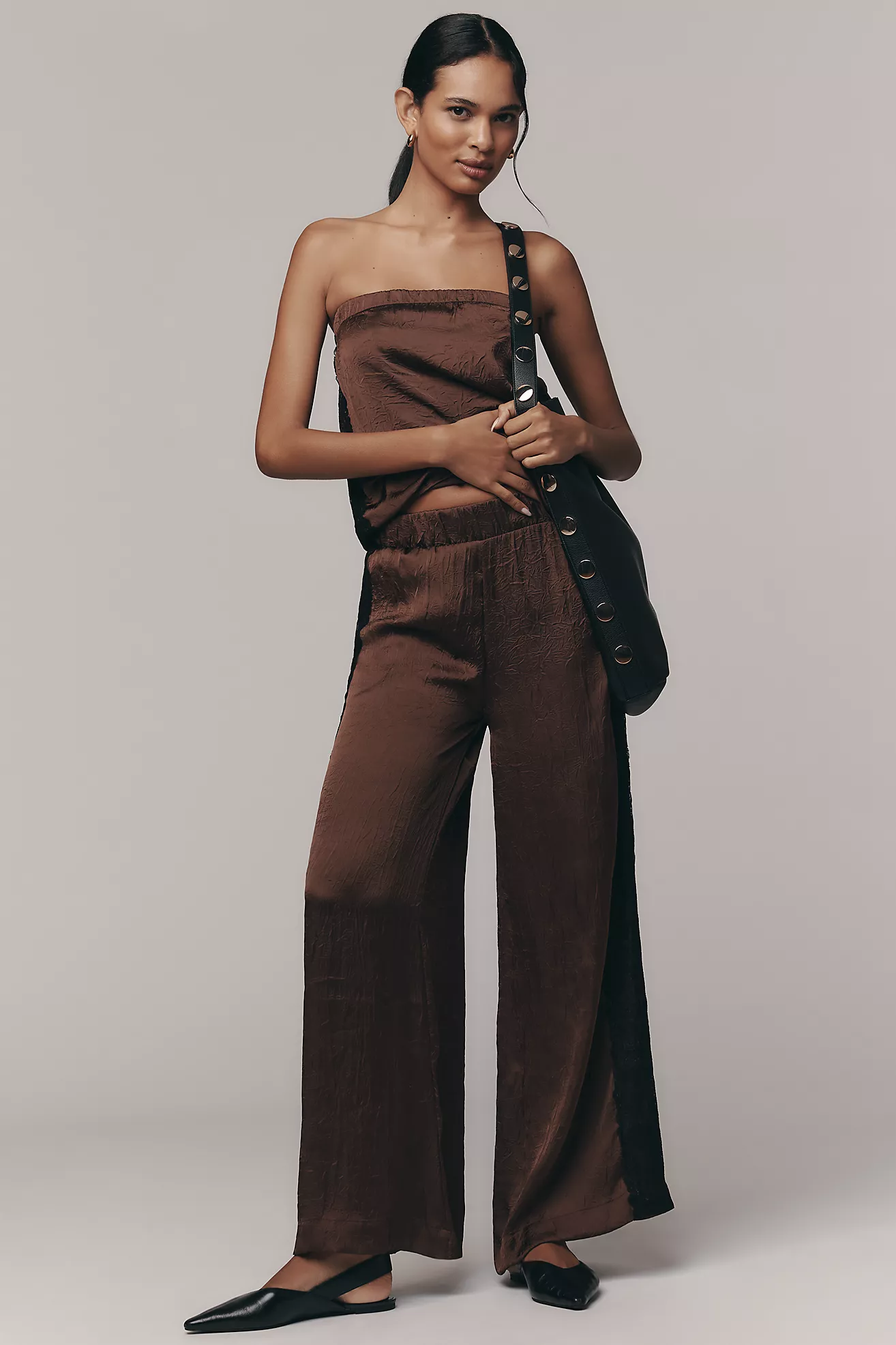 By Anthropologie Satin Lace Pants