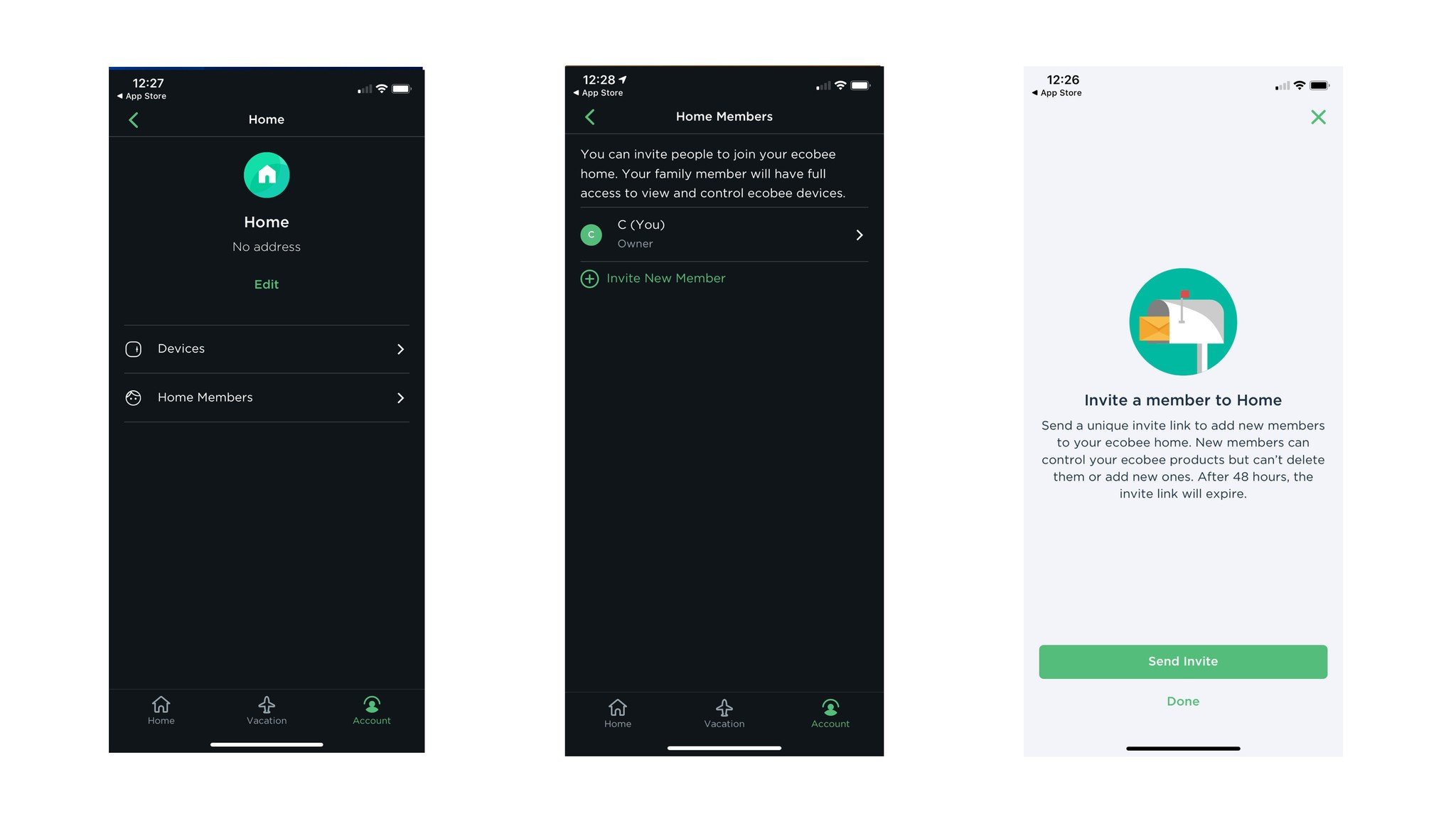 ecobee Family Accounts feature