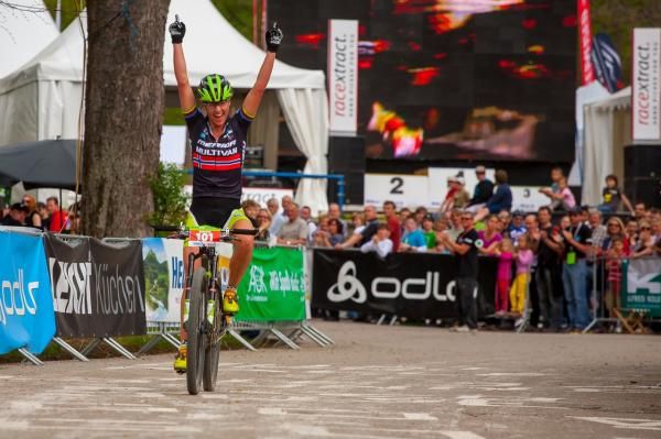 Gunn-Rita Dahle Flesj&aring; (Multivan Merida) wins the 2012 Bike The Rock in Heubach