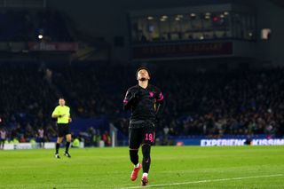 A dejected Jadon Sancho of Chelsea during the Emirates FA Cup Fourth Round match between Brighton & Hove Albion and Chelsea at Amex Stadium on February 8, 2025 in Brighton, England.