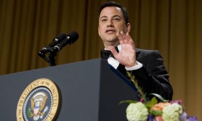 Comedian Jimmy Kimmel delivers remarks at the White House Correspondents' Dinner in April: Kimmel could have a tough time competing against Letterman and Leno, or the timing of the change cou
