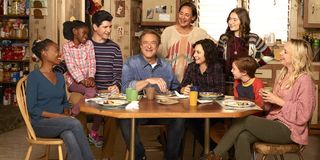 The Conners group cast photo at kitchen table ABC