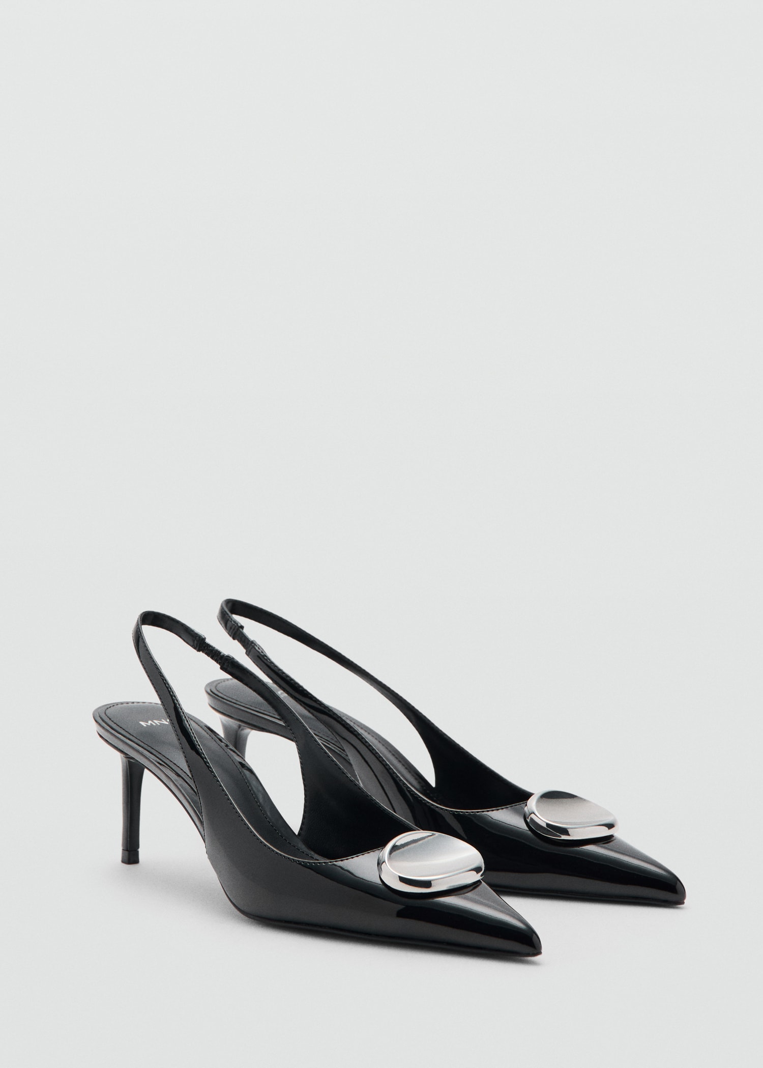 Patent Leather High-Heeled Shoes With Metal Detail - Women | Mango United Kingdom