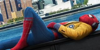 Spider-Man: Homecoming Spidey looking happy