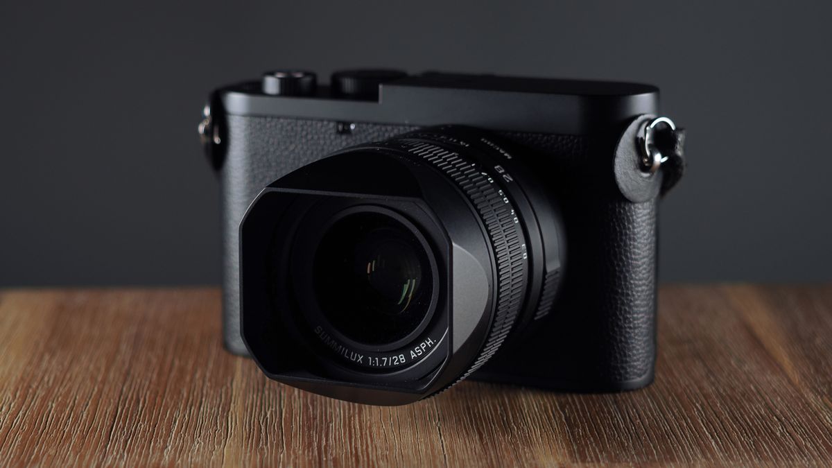 Leica Q3 Monochrom on a wooden surface