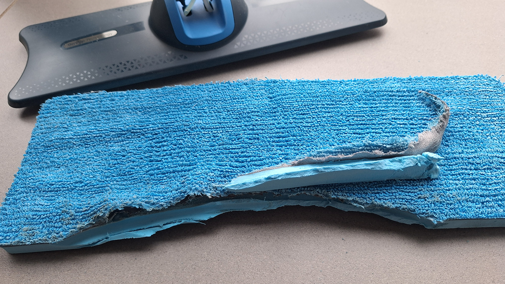 Philips OneUp 5000 electric mop in reviewer's kitchen