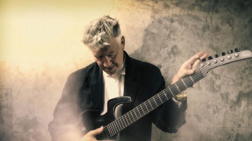 David Lynch playing his parker fly guitar