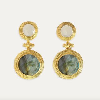 Lilis White Chalcedony and Labradorite Drop Earrings