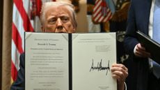 Trump speaks after signing a pardon for US businessman Devon Archer in March 2025