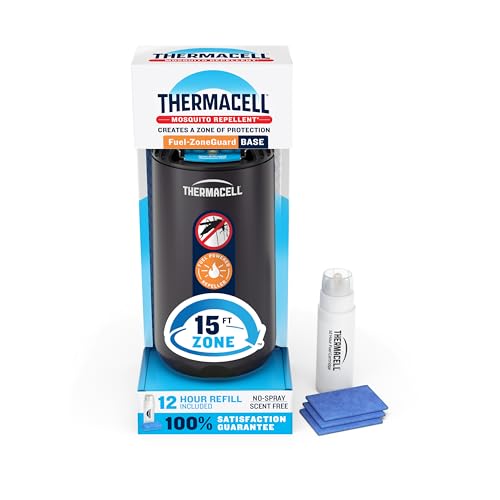 Thermacell Fuel-Zoneguard Base Fuel Powered Mosquito Repeller; 15-Foot Zone of Scientifically Proven Outdoor Protection; Patio Shield; 12-Hr Refill; Deet-Free; Bug Spray Alternative; Black