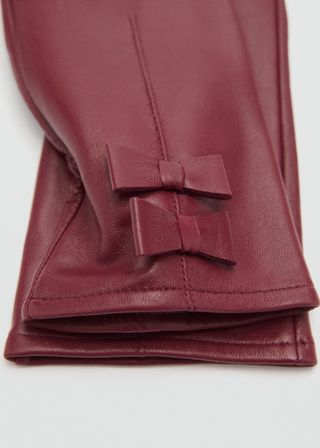 Leather Gloves With Bow Detail - Women | Mango Usa