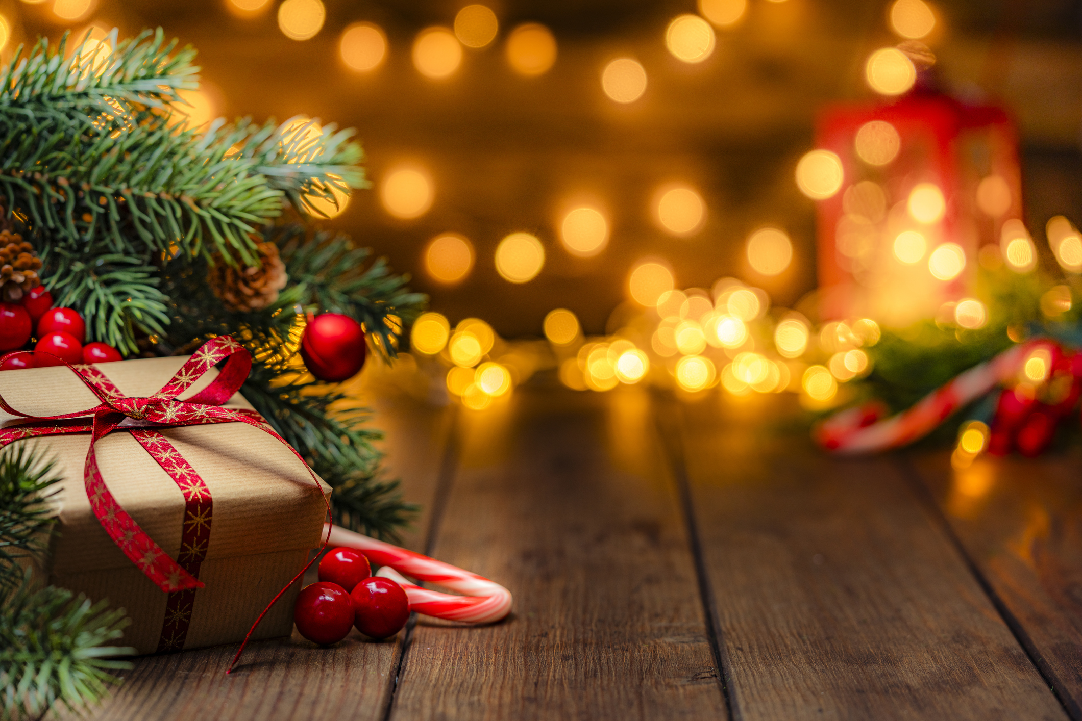 Christmas presents under a tree