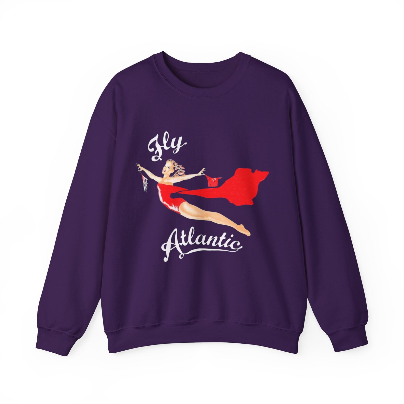 A blue Virgin Atlantic sweatshirt