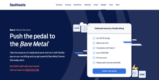 A snapshot of Fasthosts Bare Metal Servers web page