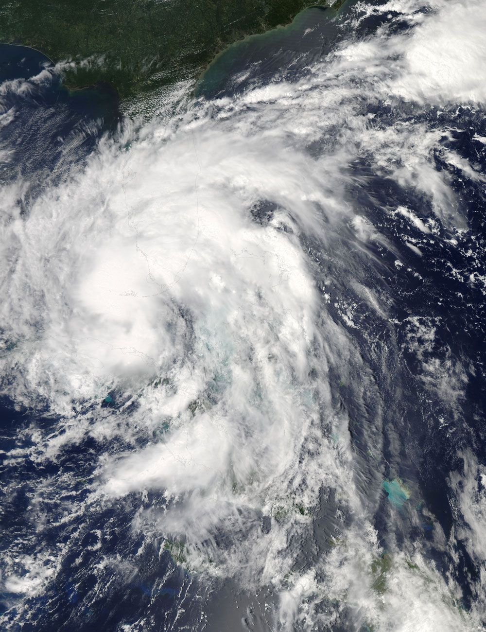 Tropical Storm Isaac seen by satellite on Aug. 26, 2012