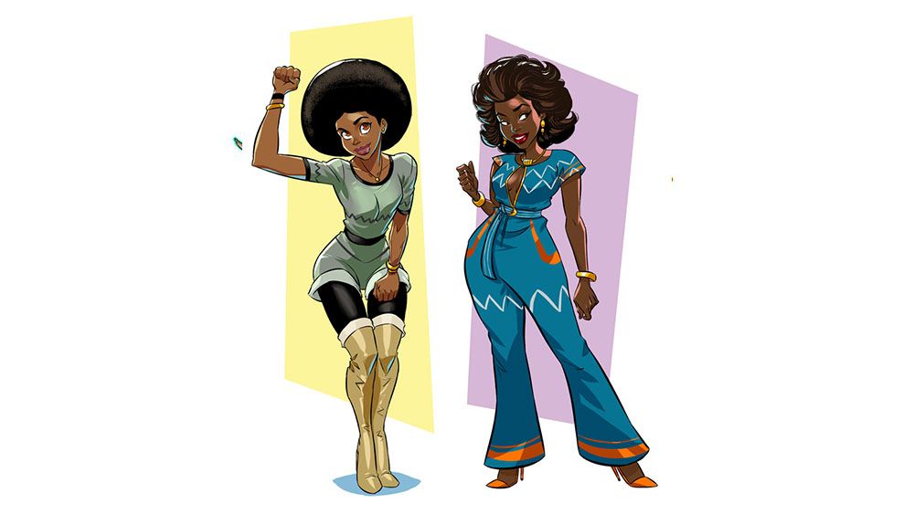 Character art for the Matthew A Cherry animated film Time Signature