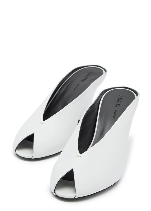 Cloak 75 Peep-Toe Leather Mules