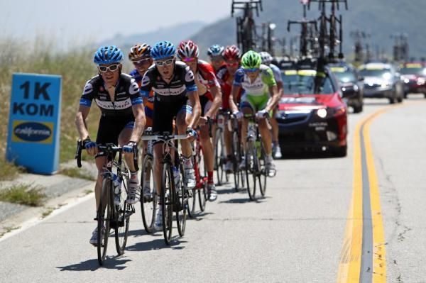 Talansky and Hesjedal lead the break for the second KOM.