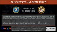 An FBI takedown notice for a site caught under Operation Ghost Hook. 