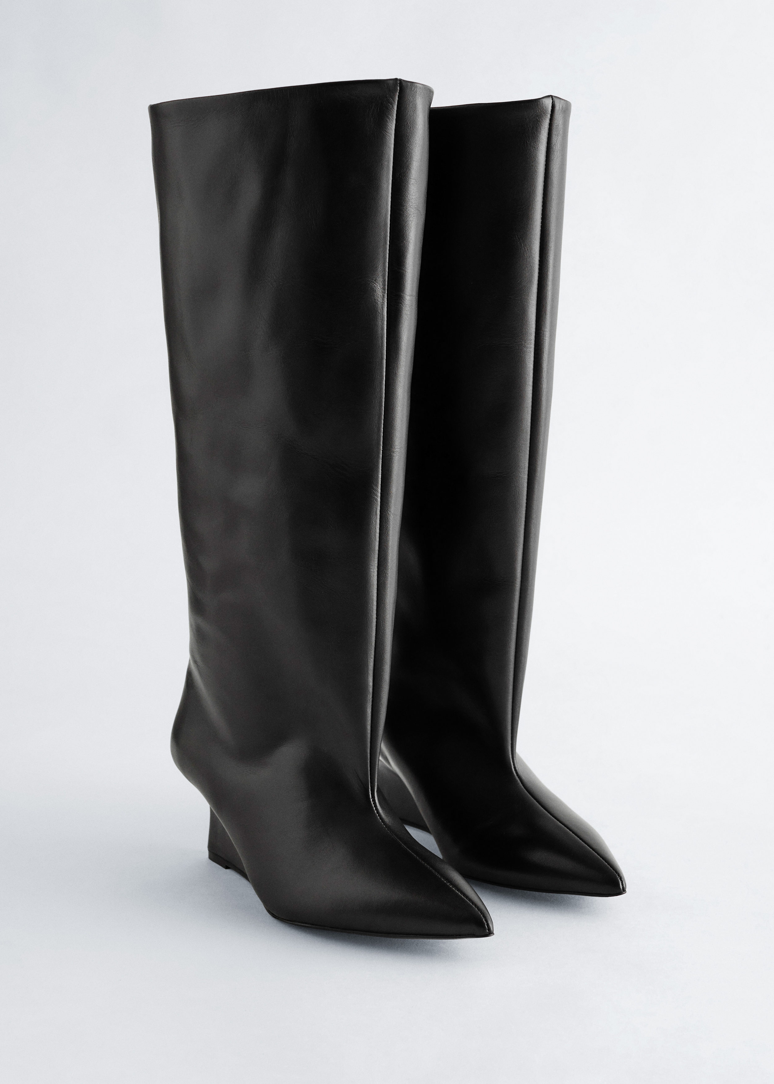 Wedge-Heel Knee-High Boots